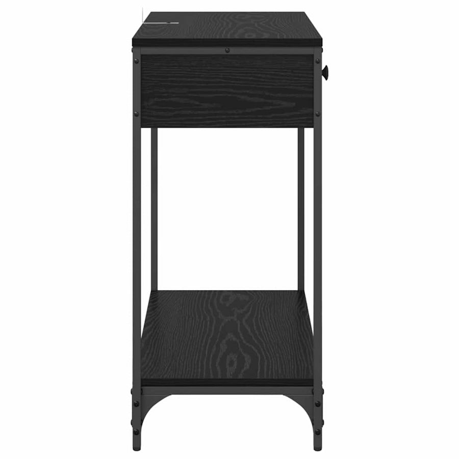 Wandtafel met lade Zwart Eiken 75 x 34,5 x 75 cm Bewerkt hout