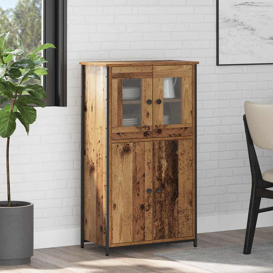 Highboard Oud Hout 62 x 32 x 106,5 cm Bewerkt hout