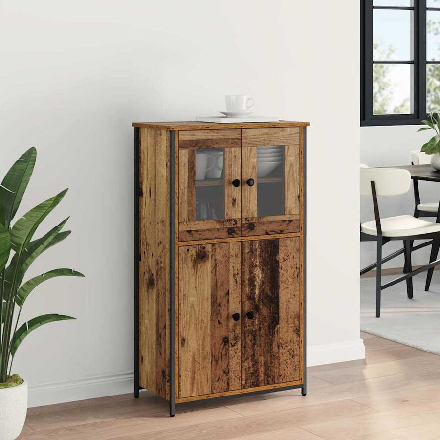 Highboard Oud Hout 62 x 32 x 106,5 cm Bewerkt hout
