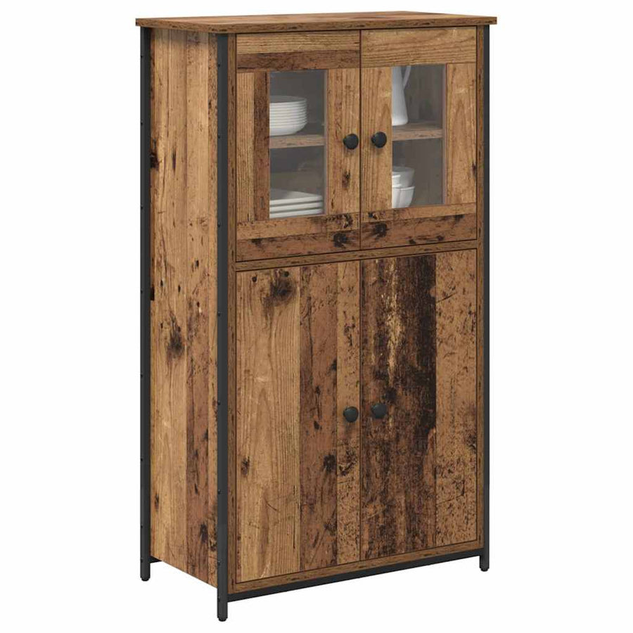 Highboard Oud Hout 62 x 32 x 106,5 cm Bewerkt hout