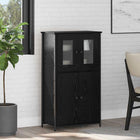 Highboard zwart eiken 62x32x106,5 cm