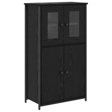 Highboard Zwart Eiken 62 x 32 x 106,5 cm Bewerkt hout