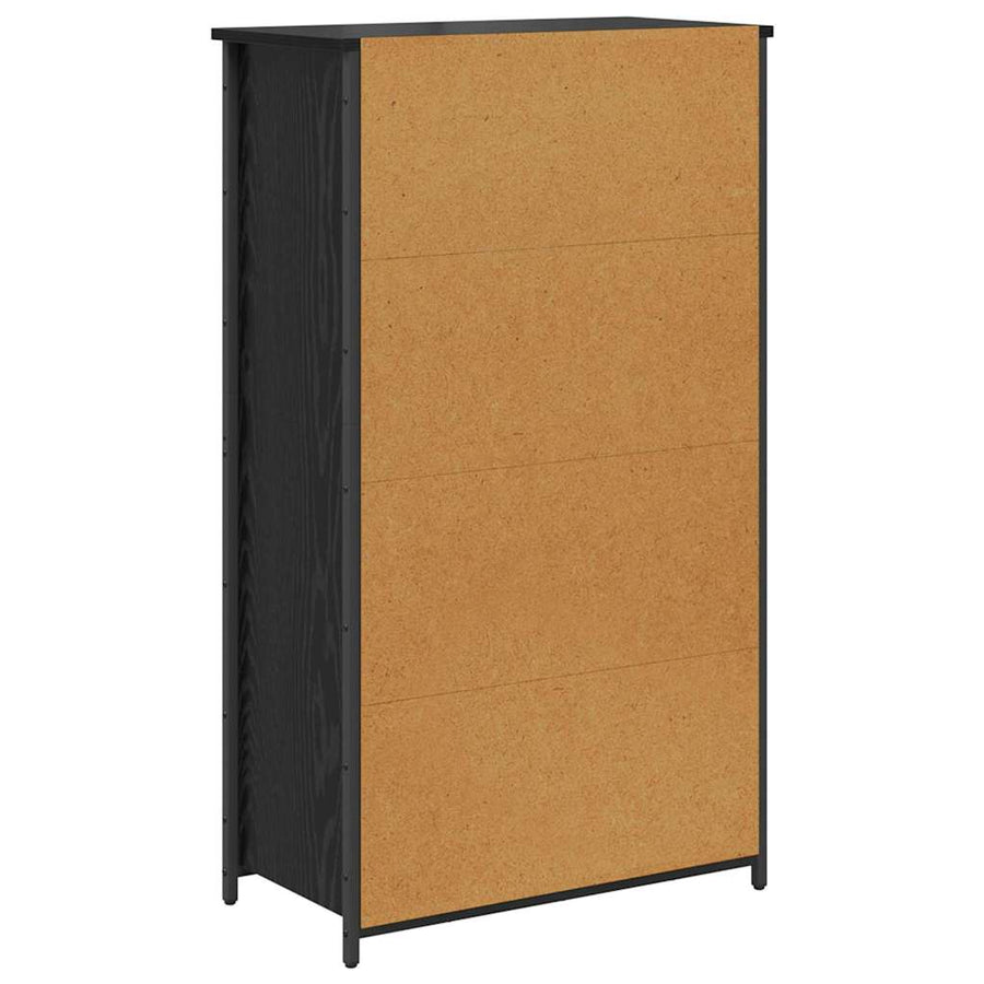 Highboard Zwart Eiken 62 x 32 x 106,5 cm Bewerkt hout