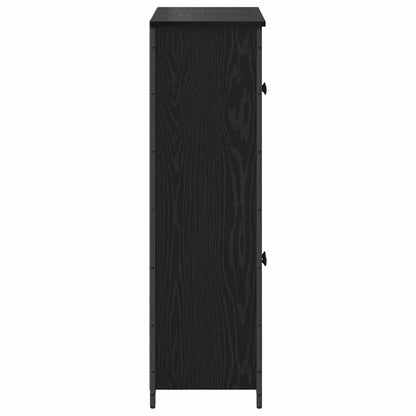 Highboard Zwart Eiken 62 x 32 x 106,5 cm Bewerkt hout
