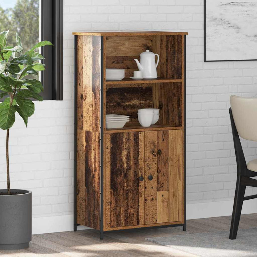 Highboard Oud Hout 62 x 36 x 121,5 cm Bewerkt hout