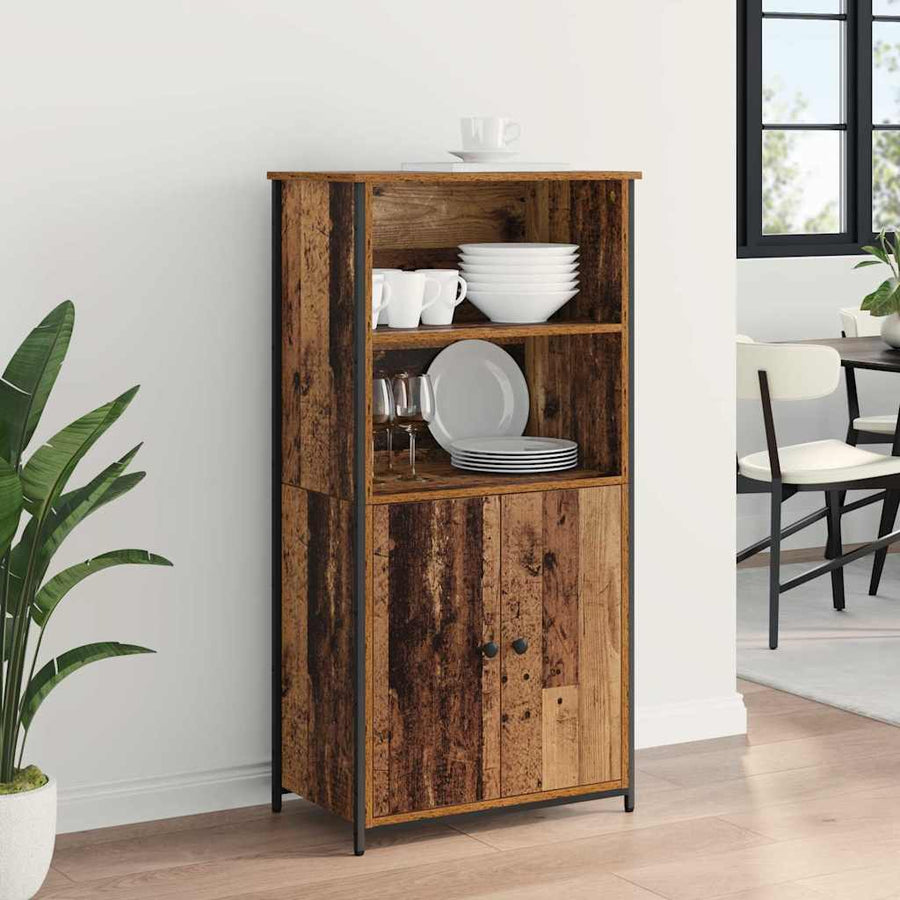 Highboard Oud Hout 62 x 36 x 121,5 cm Bewerkt hout