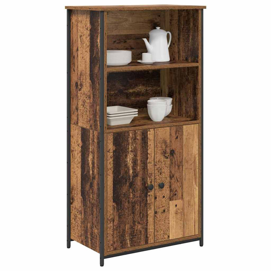 Highboard Oud Hout 62 x 36 x 121,5 cm Bewerkt hout
