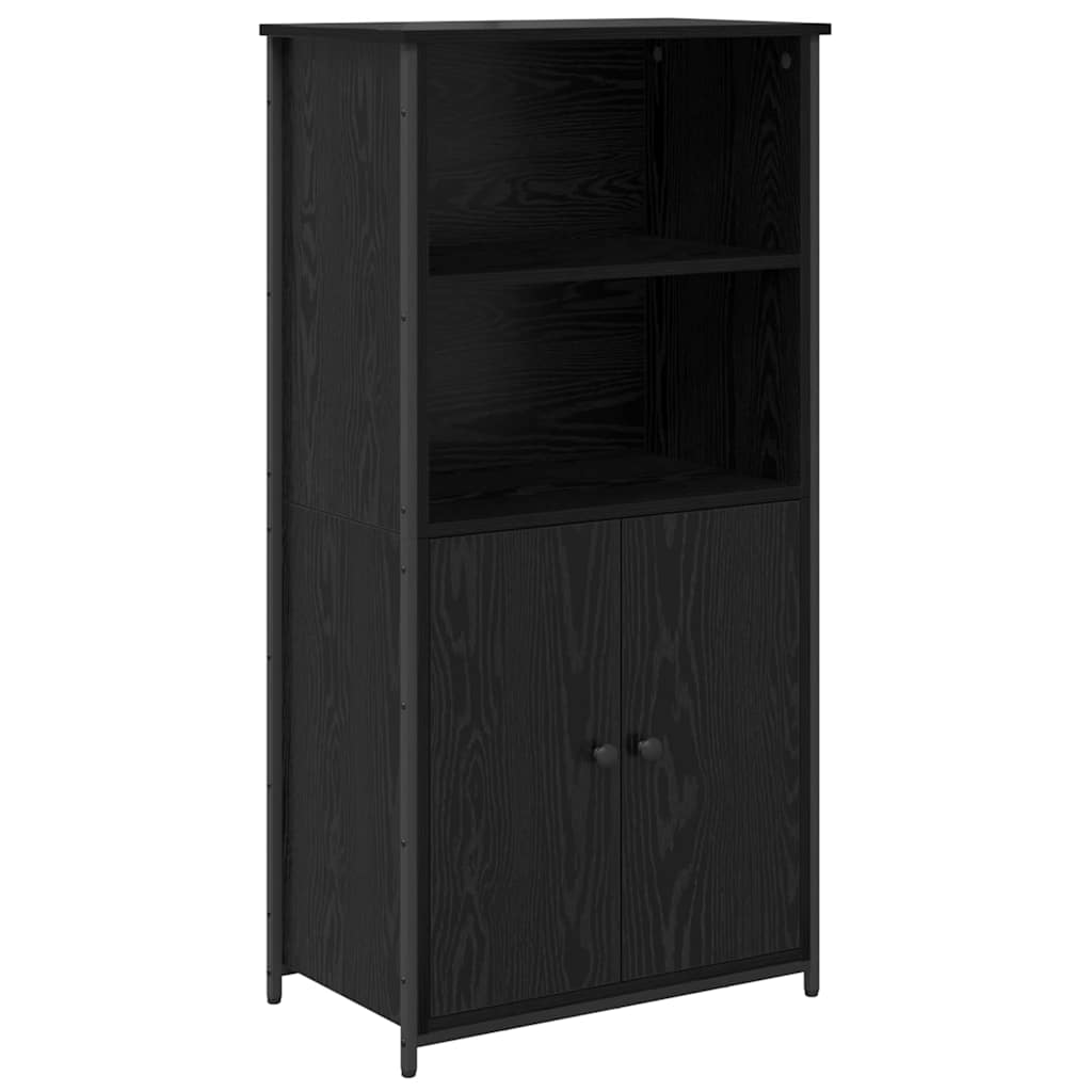 Highboard Zwart Eiken 62 x 36 x 121,5 cm Bewerkt hout