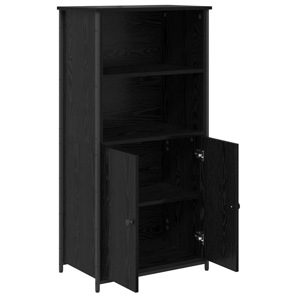 Highboard Zwart Eiken 62 x 36 x 121,5 cm Bewerkt hout