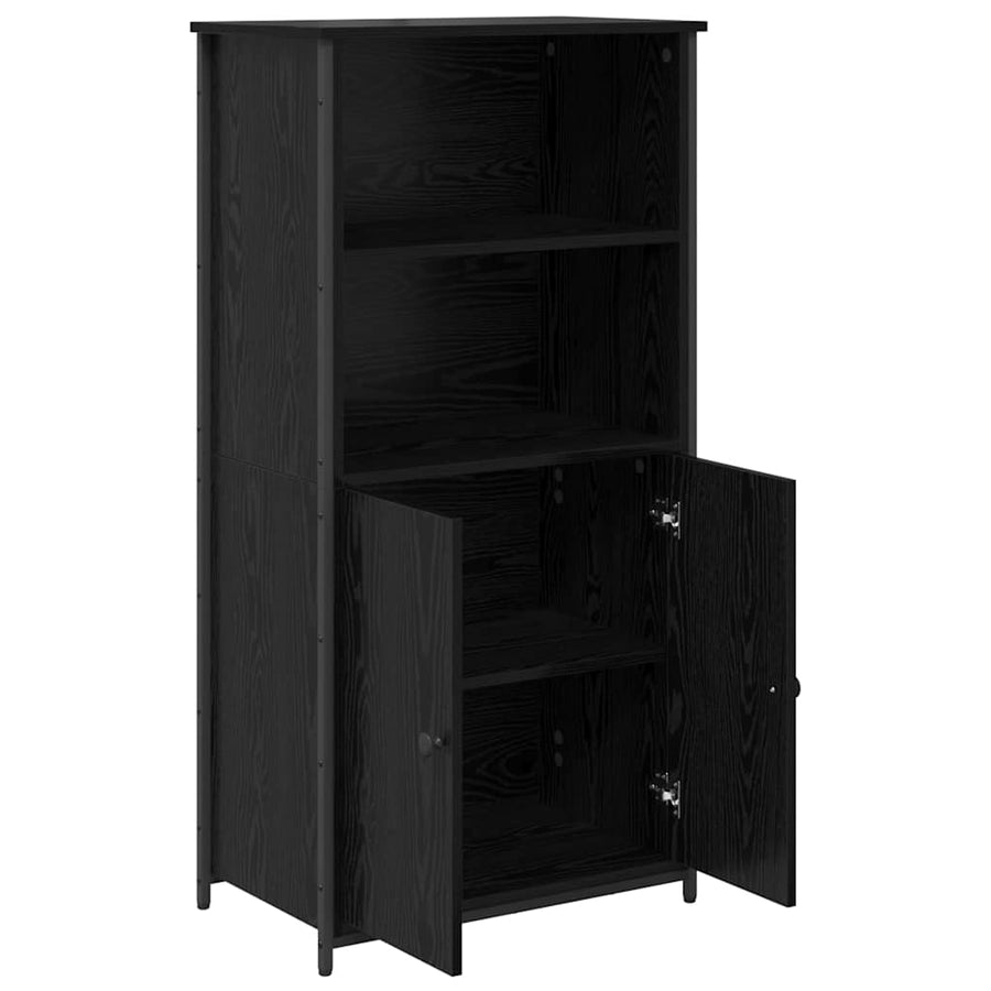 Highboard Zwart Eiken 62 x 36 x 121,5 cm Bewerkt hout