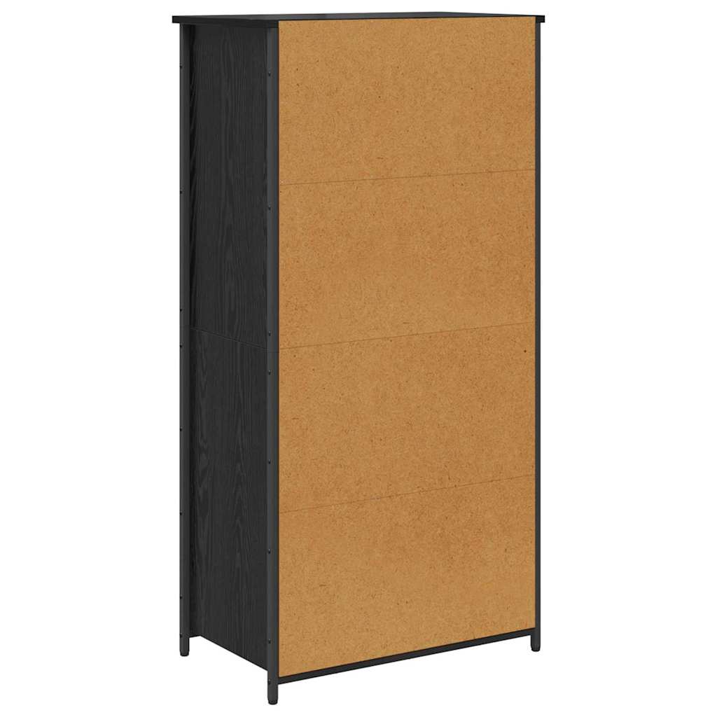 Highboard Zwart Eiken 62 x 36 x 121,5 cm Bewerkt hout