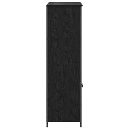 Highboard Zwart Eiken 62 x 36 x 121,5 cm Bewerkt hout