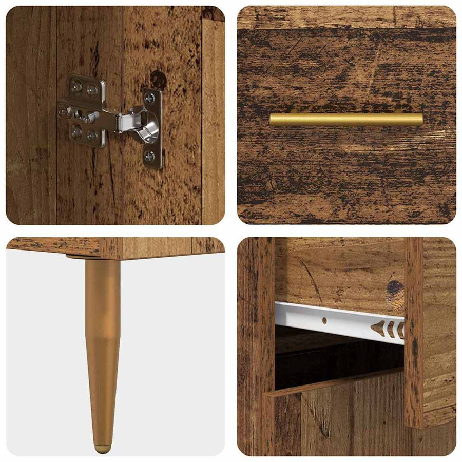 Dressoir met lade Oud Hout 69,5 x 34 x 90 cm Bewerkt hout