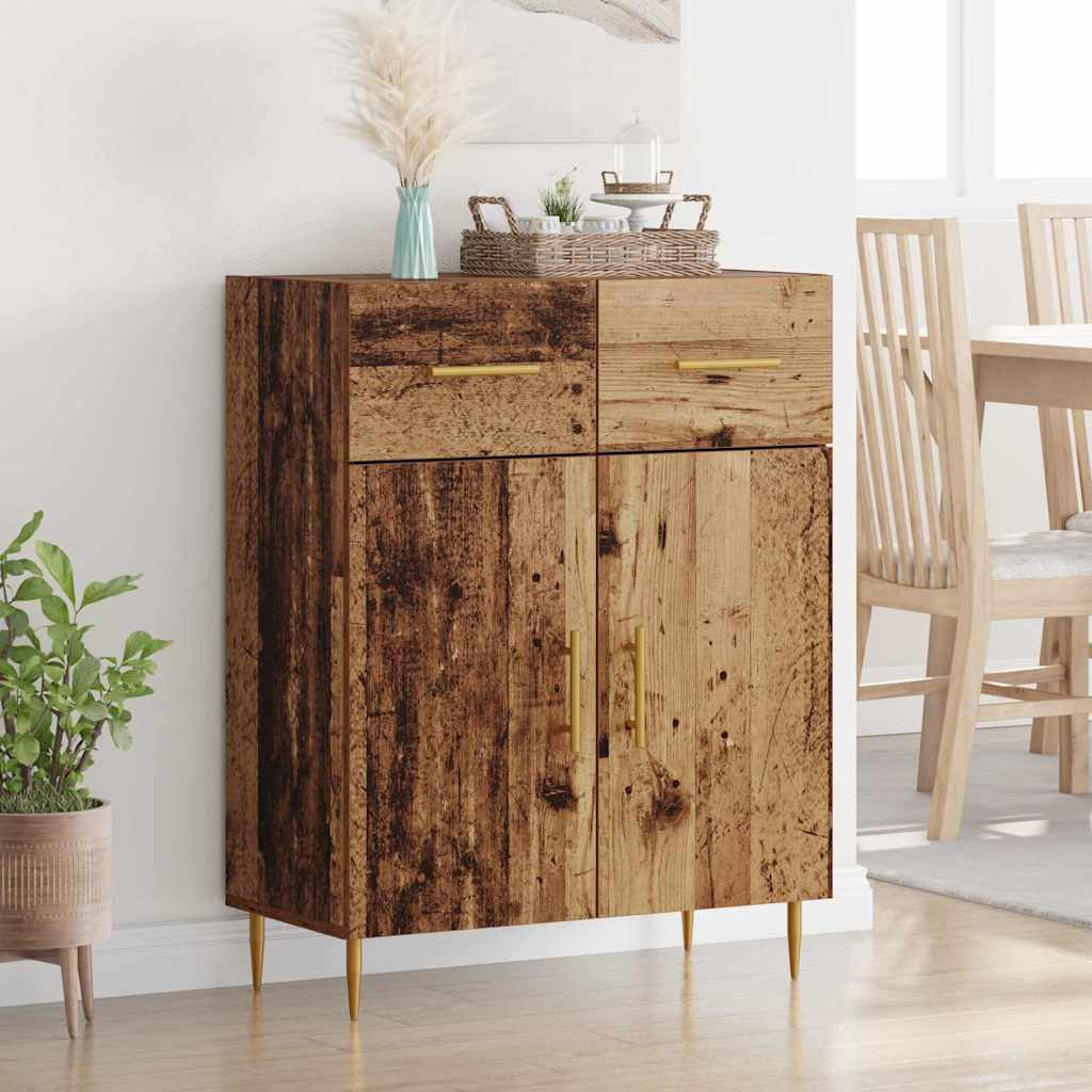 Dressoir met lade Oud Hout 69,5 x 34 x 90 cm Bewerkt hout
