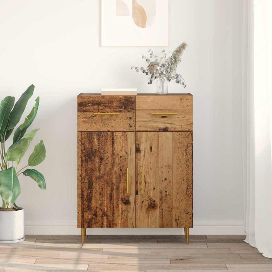 Dressoir met lade Oud Hout 69,5 x 34 x 90 cm Bewerkt hout