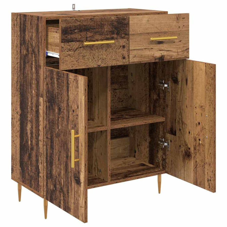 Dressoir met lade Oud Hout 69,5 x 34 x 90 cm Bewerkt hout