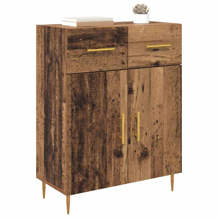 Dressoir met lade Oud Hout 69,5 x 34 x 90 cm Bewerkt hout