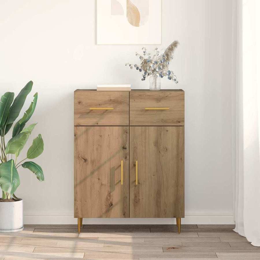 Dressoir met lade Artisan Eiken 69,5 x 34 x 90 cm Bewerkt hout