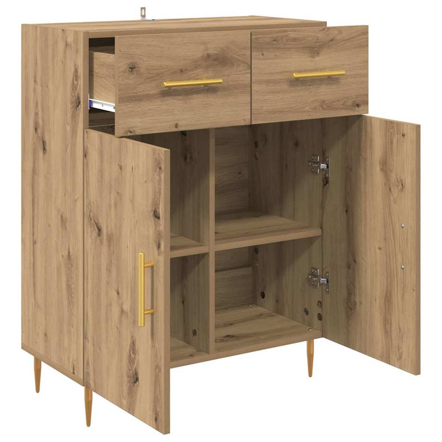 Dressoir met lade Artisan Eiken 69,5 x 34 x 90 cm Bewerkt hout