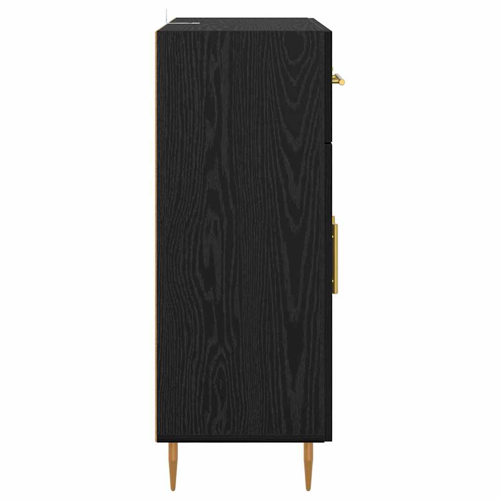 Dressoir met lade Zwart Eiken 69,5 x 34 x 90 cm Bewerkt hout