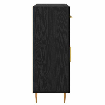 Dressoir met lade Zwart Eiken 69,5 x 34 x 90 cm Bewerkt hout