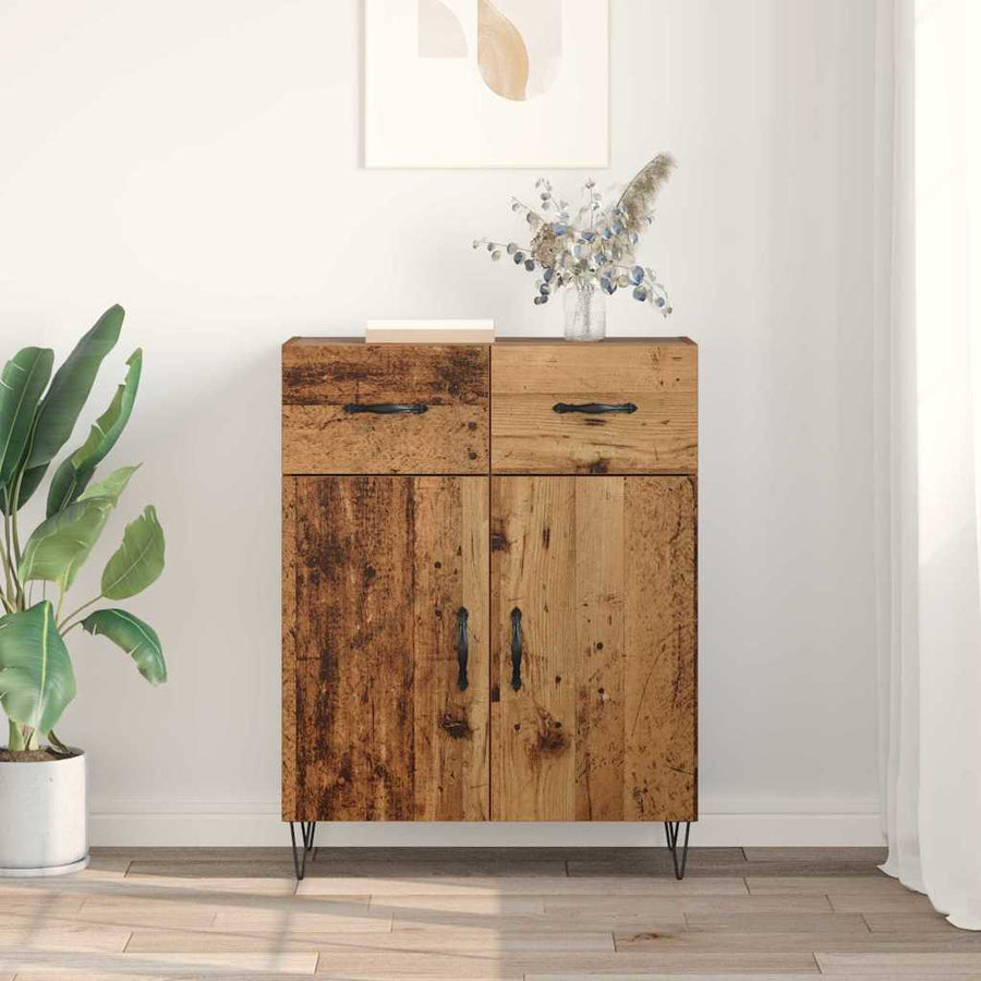 Dressoir met lade Oud Hout 69,5 x 34 x 90 cm Bewerkt hout
