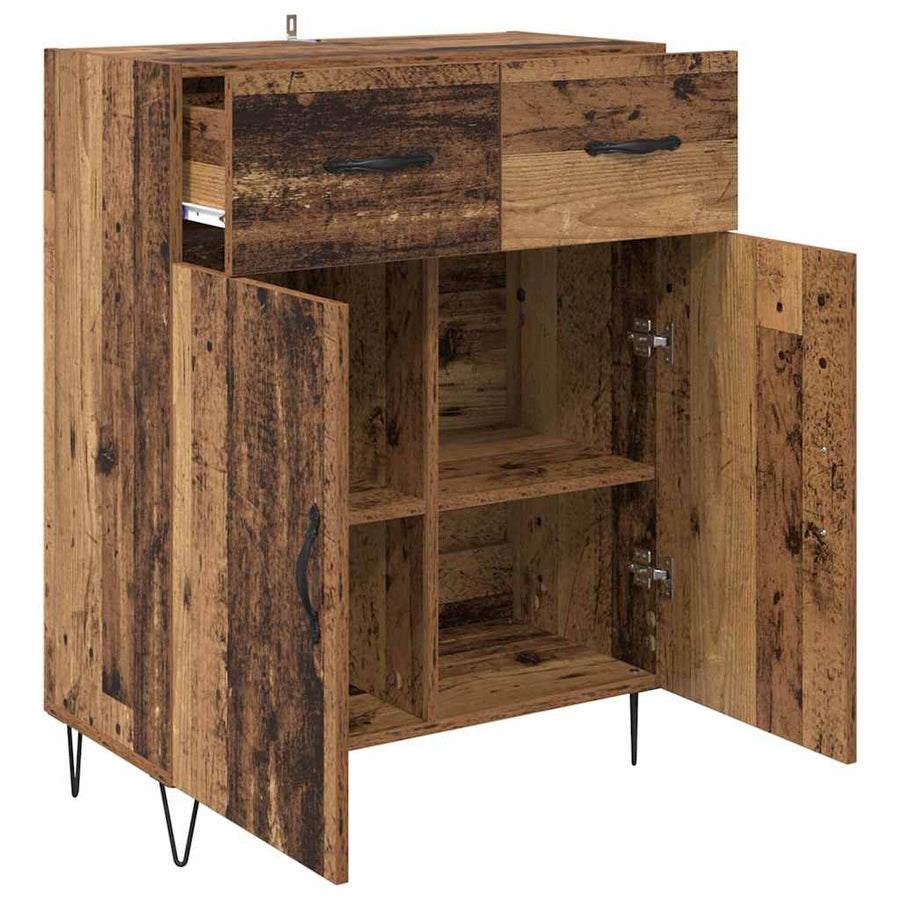 Dressoir met lade Oud Hout 69,5 x 34 x 90 cm Bewerkt hout