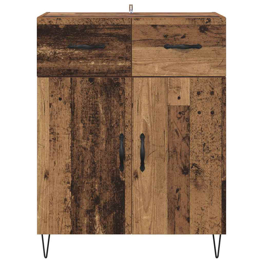 Dressoir met lade Oud Hout 69,5 x 34 x 90 cm Bewerkt hout