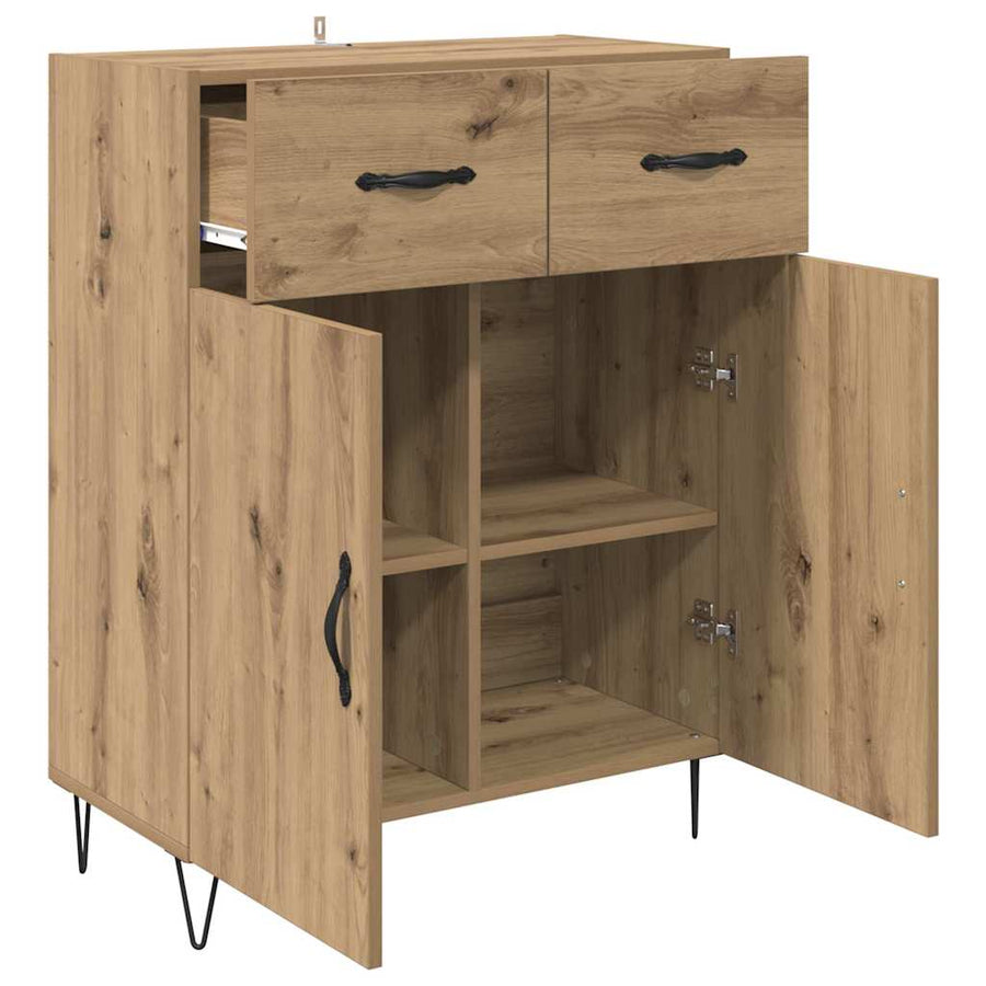 Dressoir met lade Artisan Eiken 69,5 x 34 x 90 cm Bewerkt hout