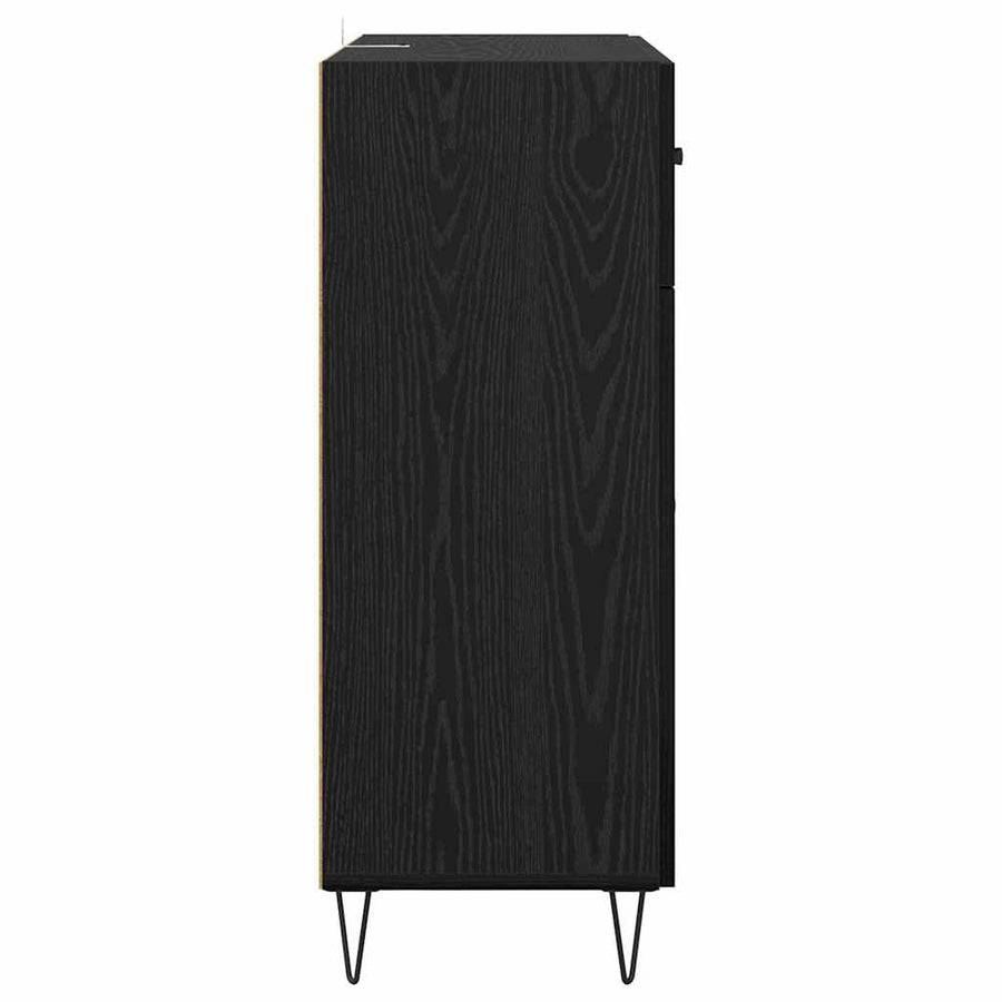 Dressoir met lade Zwart Eiken 69,5 x 34 x 90 cm Bewerkt hout