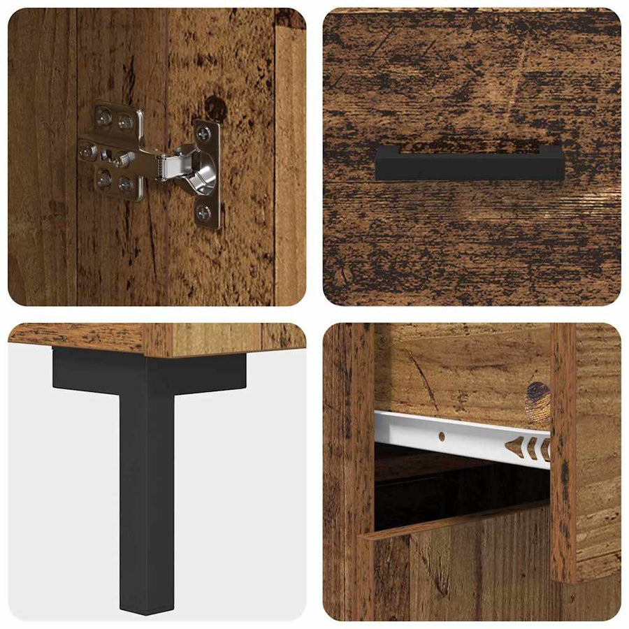 Dressoir met lade Oudhout 69,5 x 34 x 90 cm Bewerkt hout