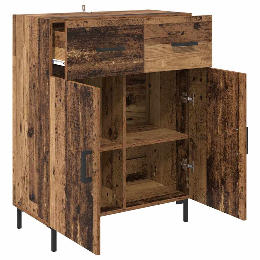 Dressoir met lade Oudhout 69,5 x 34 x 90 cm Bewerkt hout