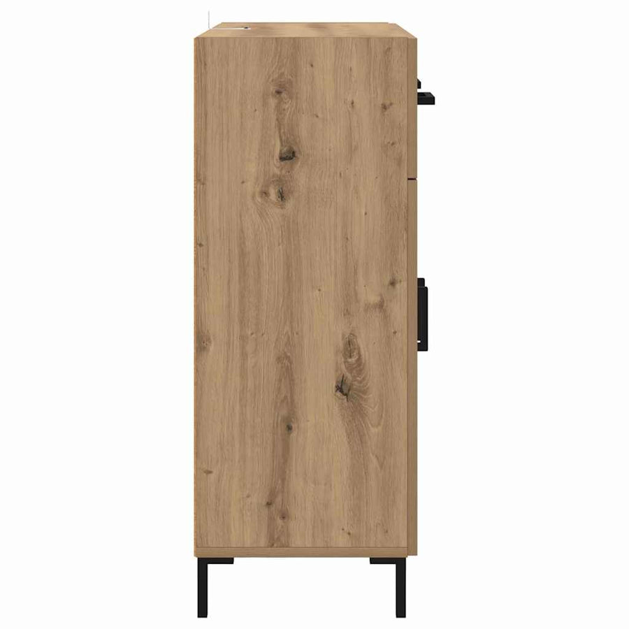 Dressoir met lade Artisan Eiken 69,5 x 34 x 90 cm Bewerkt hout