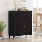 Sideboard with Drawer Black Oak 69.5 x 34 x 90 cm Engineered Wood