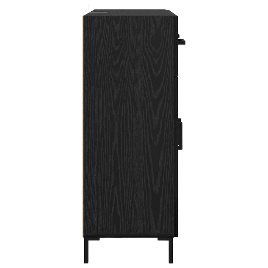 Dressoir met lade Zwart Eiken 69,5 x 34 x 90 cm Bewerkt hout