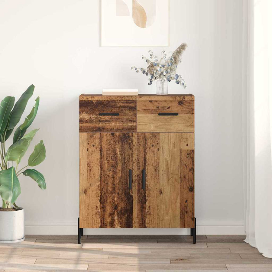 Dressoir met lade Oud Hout 69,5 x 34 x 90 cm Bewerkt hout