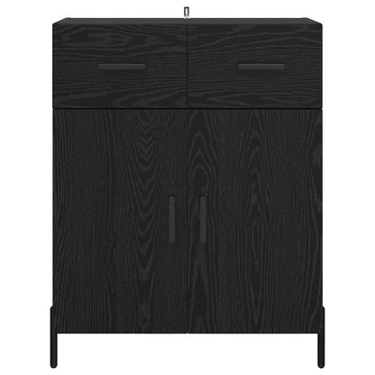 Dressoir met lade Zwart Eiken 69,5 x 34 x 90 cm Bewerkt hout