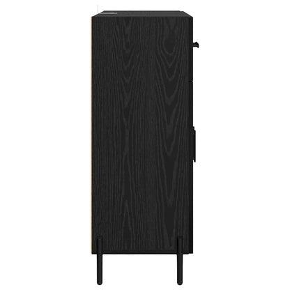 Dressoir met lade Zwart Eiken 69,5 x 34 x 90 cm Bewerkt hout