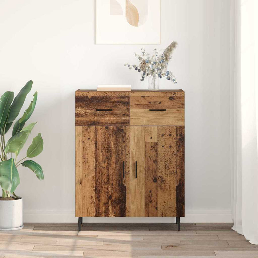 Dressoir met lade Oud Hout 69,5 x 34 x 90 cm Bewerkt hout