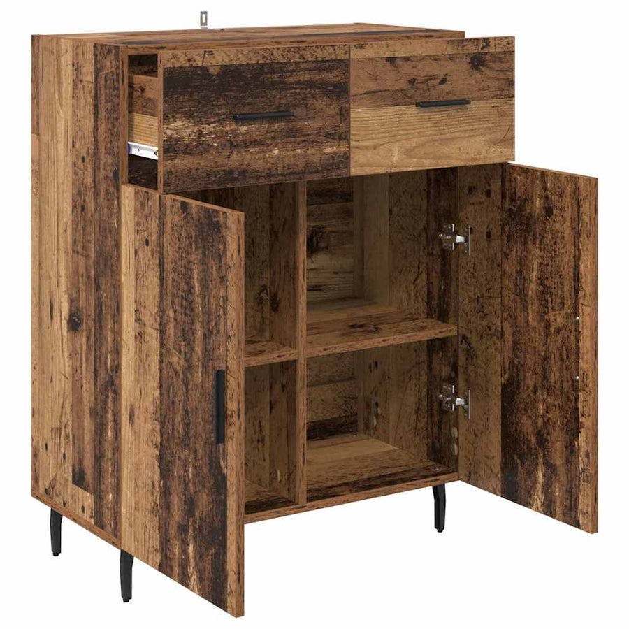 Dressoir met lade Oud Hout 69,5 x 34 x 90 cm Bewerkt hout