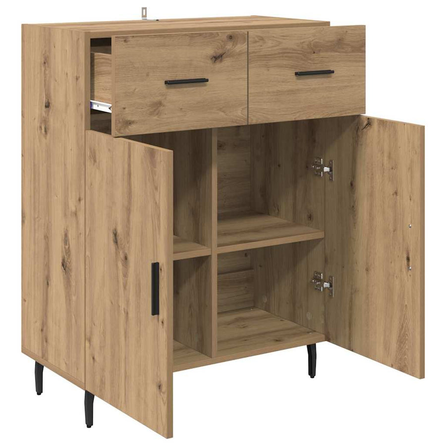 Dressoir met lade Artisan Eiken 69,5 x 34 x 90 cm Bewerkt hout
