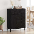 Sideboard with Drawer Black Oak 69.5 x 34 x 90 cm Engineered Wood