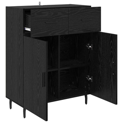 Dressoir met lade Zwart Eiken 69,5 x 34 x 90 cm Bewerkt hout