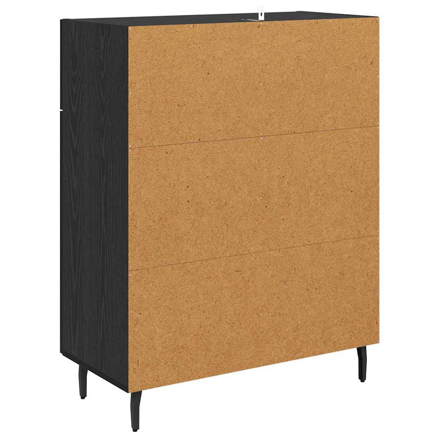 Dressoir met lade Zwart Eiken 69,5 x 34 x 90 cm Bewerkt hout