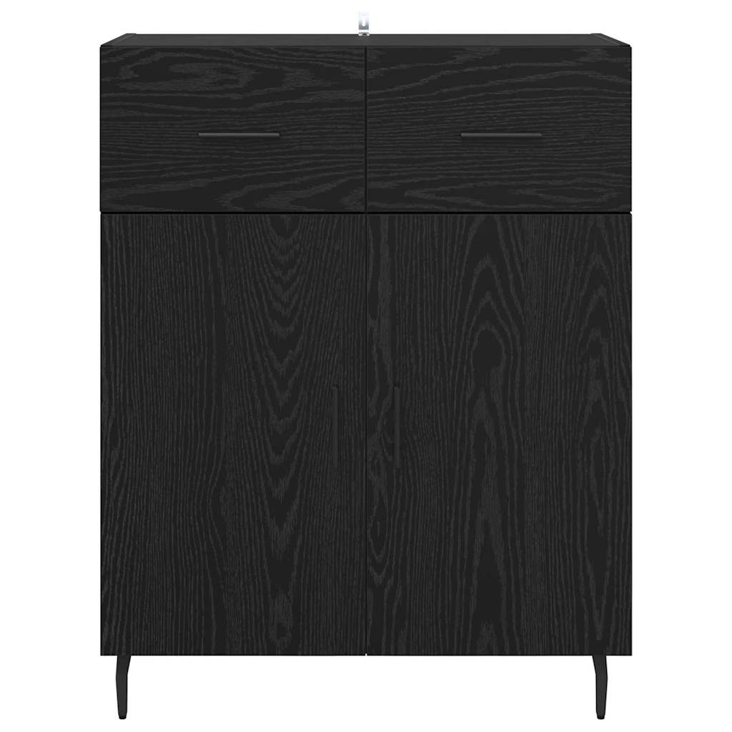 Dressoir met lade Zwart Eiken 69,5 x 34 x 90 cm Bewerkt hout