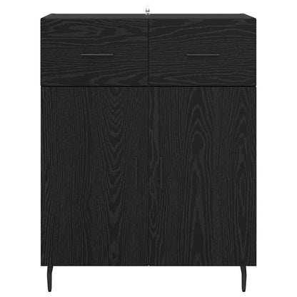 Dressoir met lade Zwart Eiken 69,5 x 34 x 90 cm Bewerkt hout