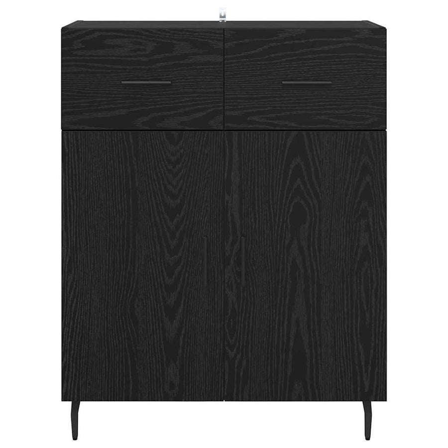 Dressoir met lade Zwart Eiken 69,5 x 34 x 90 cm Bewerkt hout