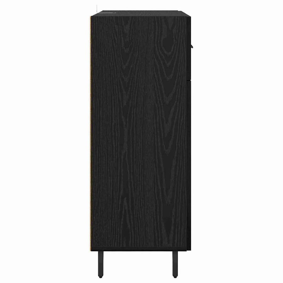 Dressoir met lade Zwart Eiken 69,5 x 34 x 90 cm Bewerkt hout