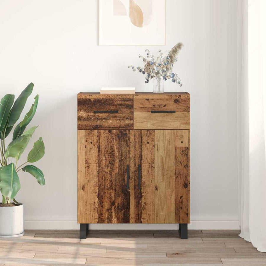 Dressoir met lade Oud Hout 69,5 x 34 x 90 cm Bewerkt hout