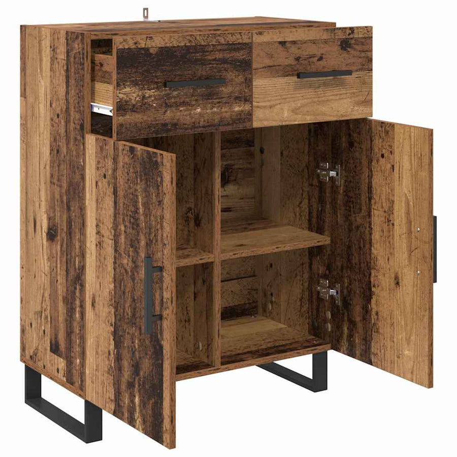 Dressoir met lade Oud Hout 69,5 x 34 x 90 cm Bewerkt hout